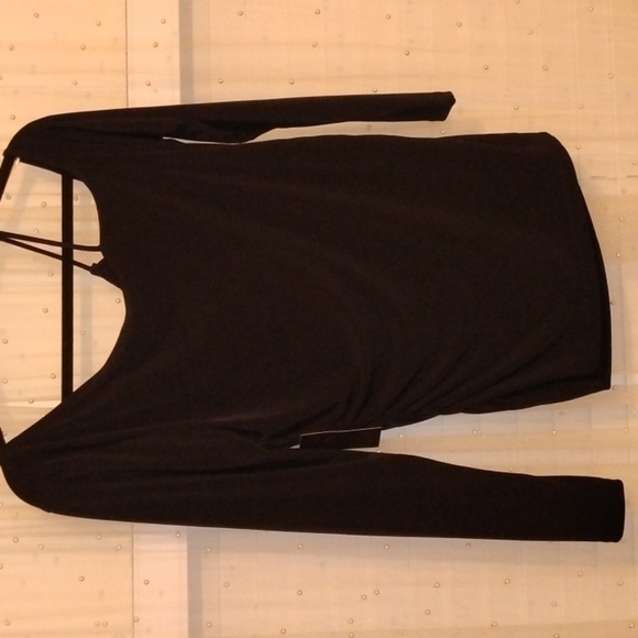 BOLD Elements Woman's Black V-neck Long Sleeve Blouse, Size:  L, NWT - Picture 4 of 10